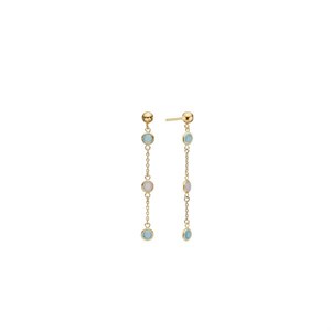 1670-G8-14 Aagaard - Ohrringe aus 8kt. Gold mit rosa/blauen Achaten
